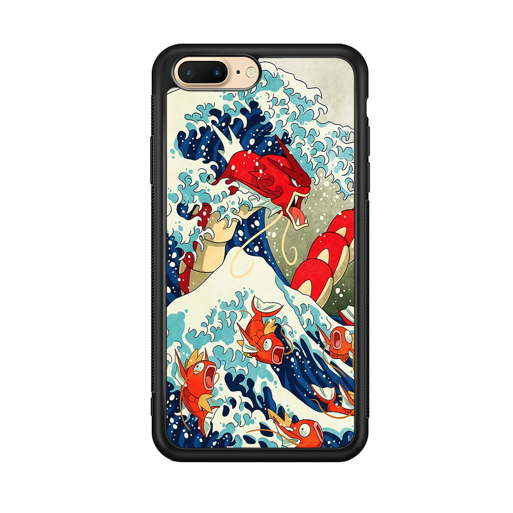 The Great Wave Gyarados iPhone 8 Plus Case-Phone Case-Rubber Black (2D Case)-Altracase