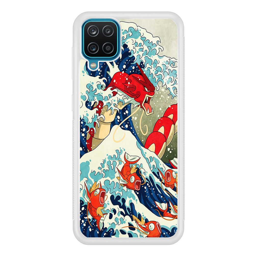 The Great Wave Gyarados Samsung Galaxy A12 Case-Phone Case-Rubber White (2D Case)-Altracase