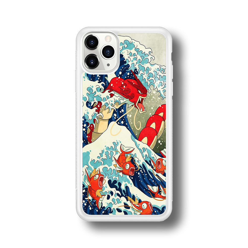 The Great Wave Gyarados iPhone 11 Pro Max Case-Phone Case-Rubber White (2D Case)-Altracase