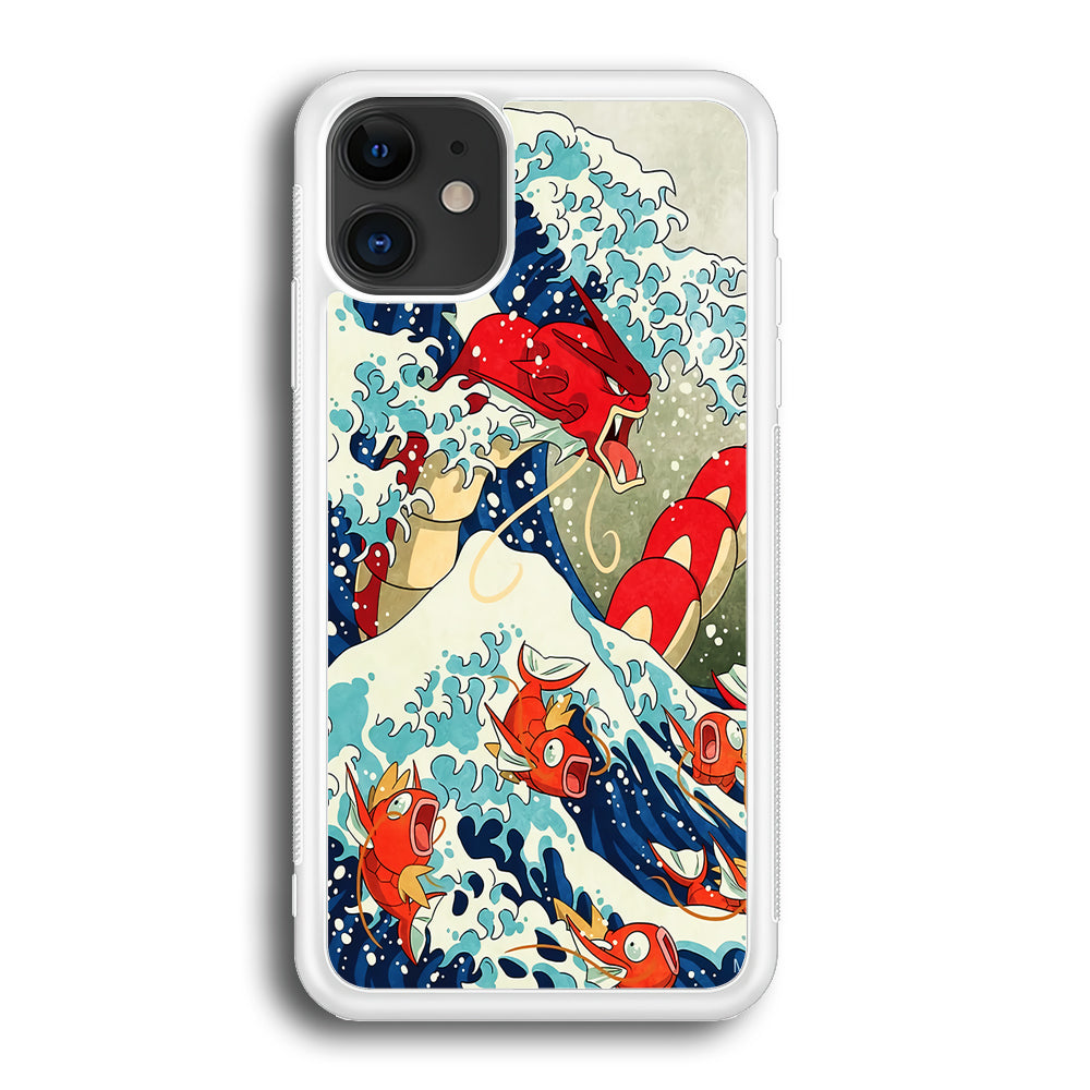 The Great Wave Gyarados iPhone 12 Case-Phone Case-Rubber White (2D Case)-Altracase