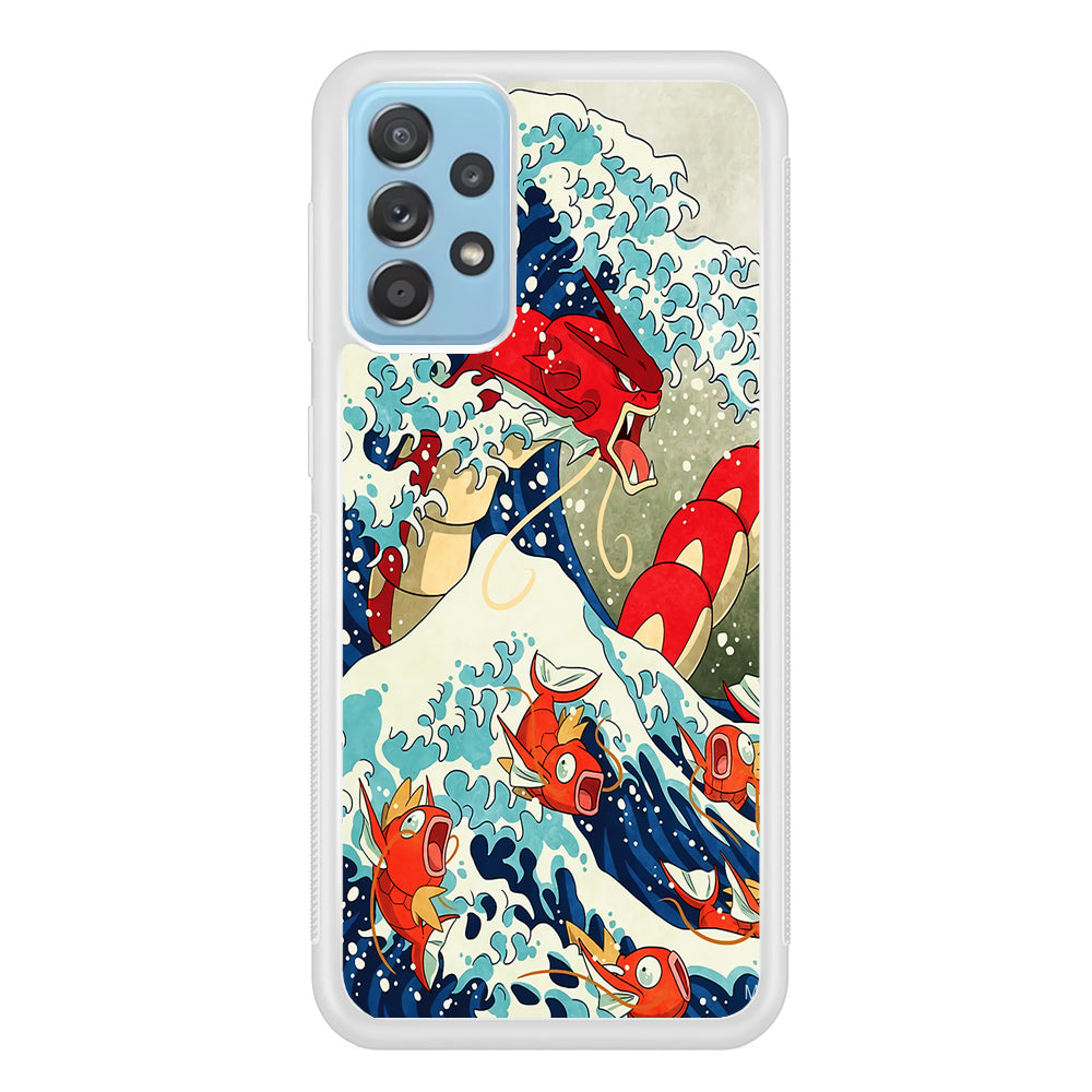 The Great Wave Gyarados Samsung Galaxy A72 Case-Phone Case-Rubber White (2D Case)-Altracase