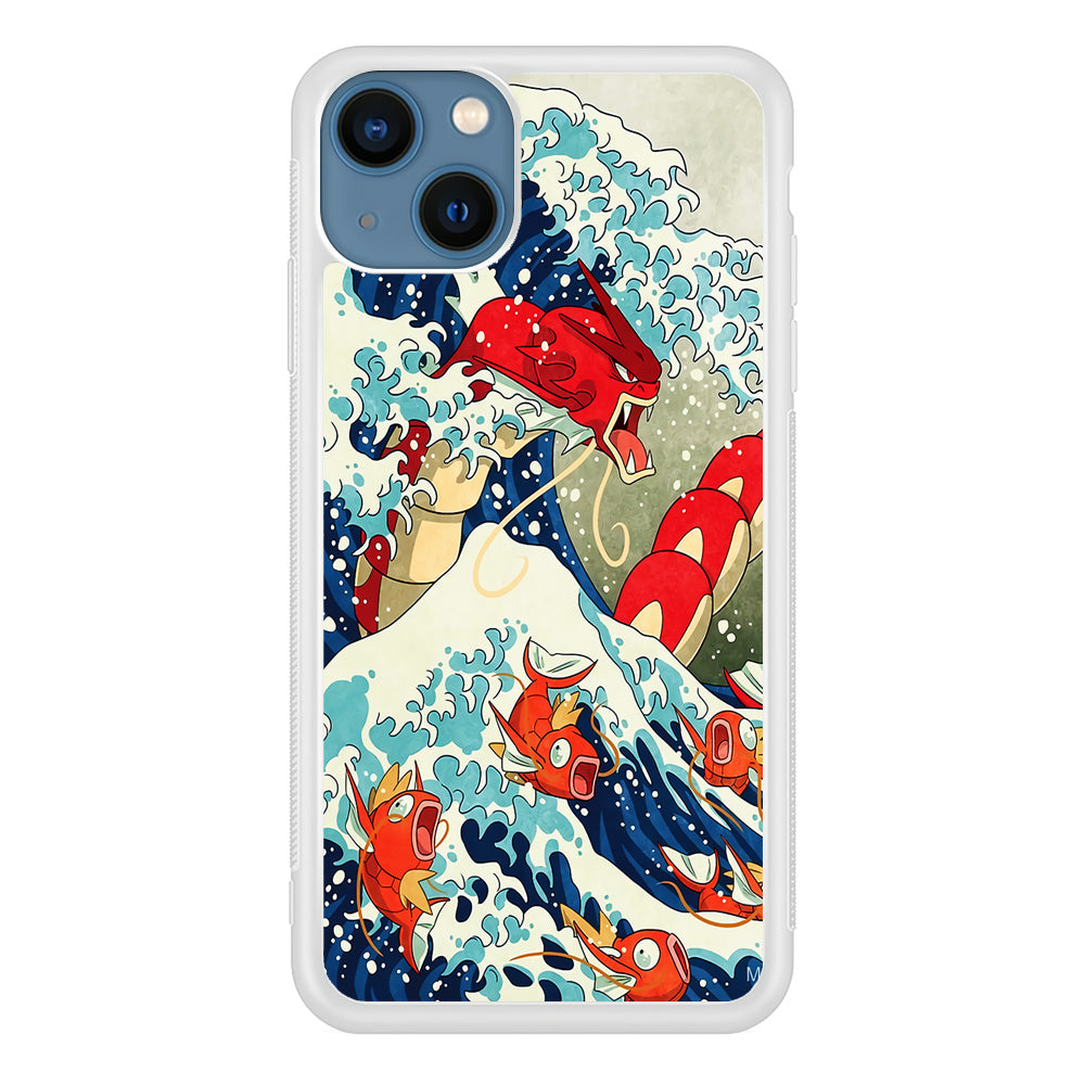 The Great Wave Gyarados iPhone 15 Plus Case-Phone Case-Rubber White (2D Case)-Altracase