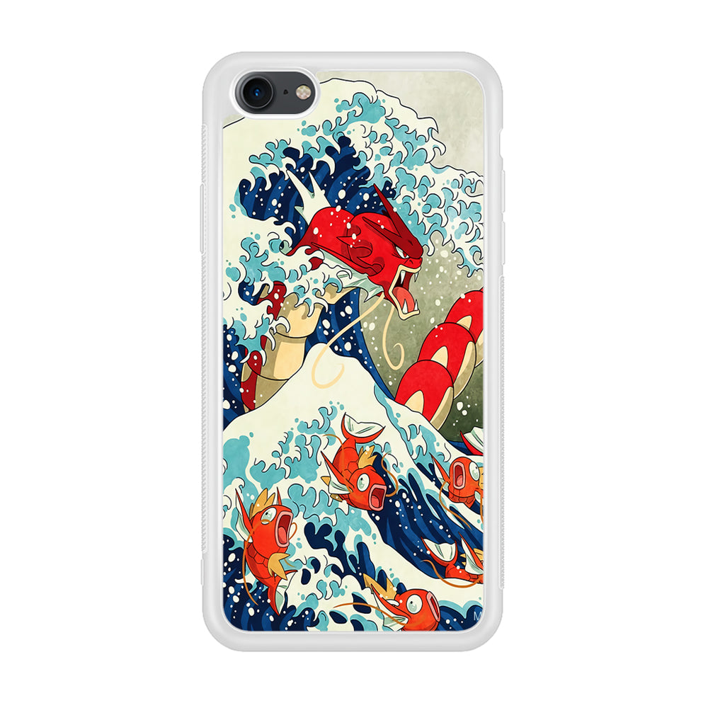 The Great Wave Gyarados iPhone SE 2020 Case-Phone Case-Rubber White (2D Case)-Altracase