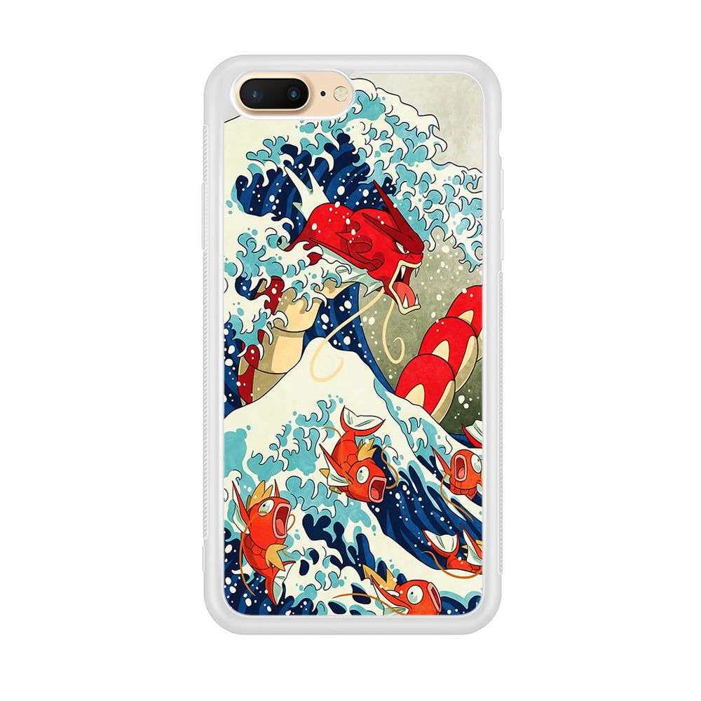 The Great Wave Gyarados iPhone 8 Plus Case-Phone Case-Rubber White (2D Case)-Altracase