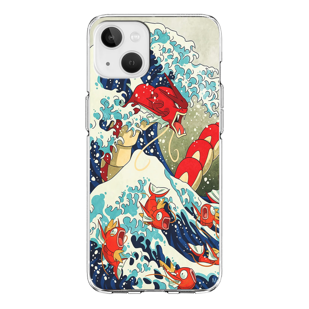 The Great Wave Gyarados iPhone 15 Plus Case-Phone Case-Clear Soft Case-Altracase