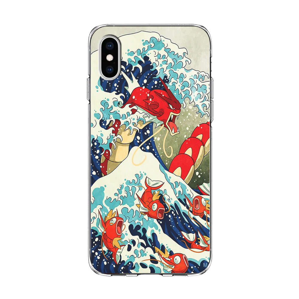 The Great Wave Gyarados iPhone Xs Case-Phone Case-Clear Soft Case-Altracase