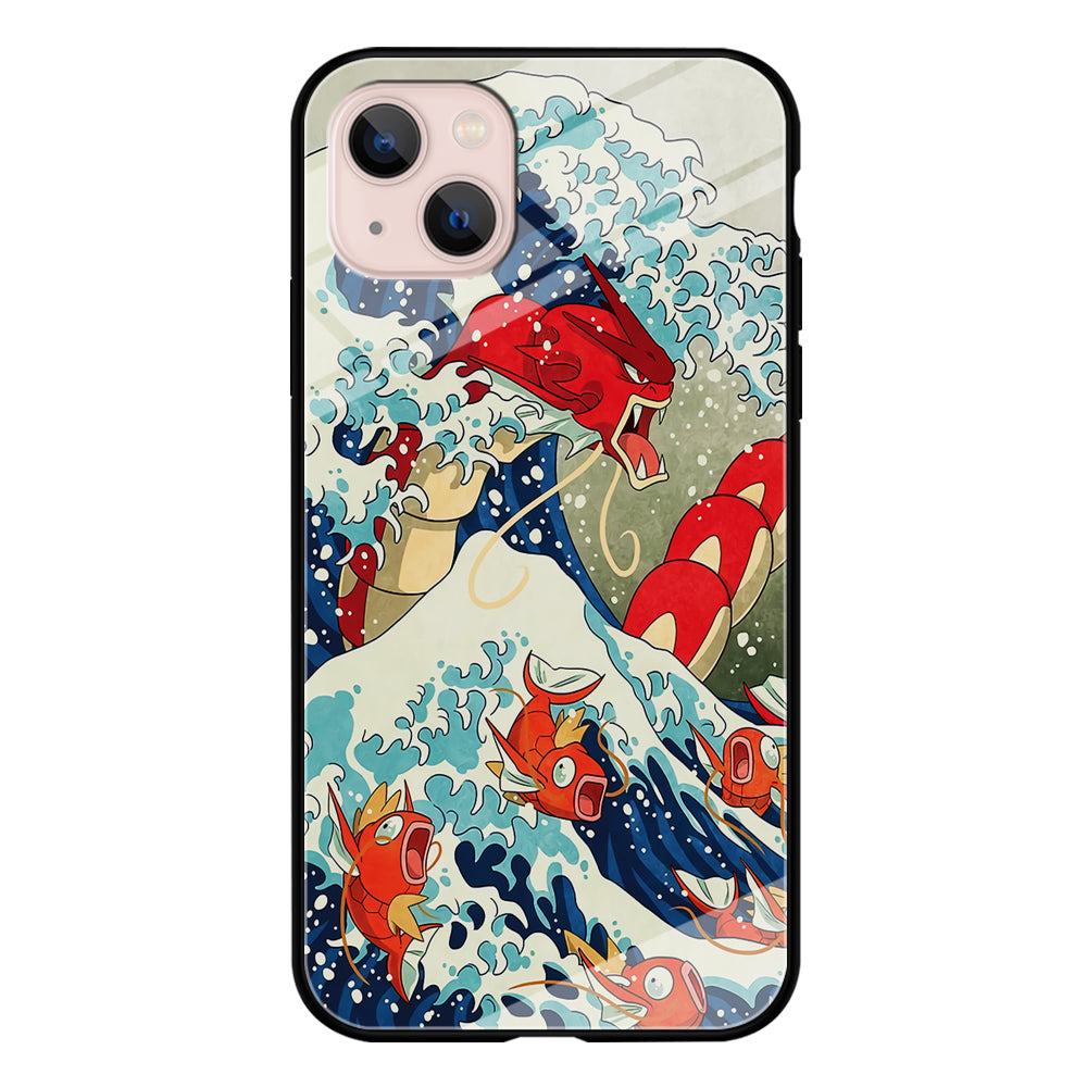 The Great Wave Gyarados iPhone 15 Case-Phone Case-Tempered Glass Case-Altracase