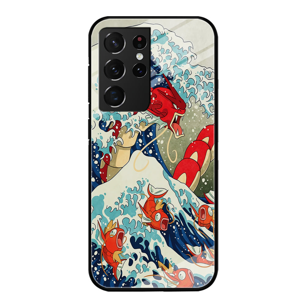 The Great Wave Gyarados Samsung Galaxy S21 Ultra Case-Phone Case-Tempered Glass Case-Altracase