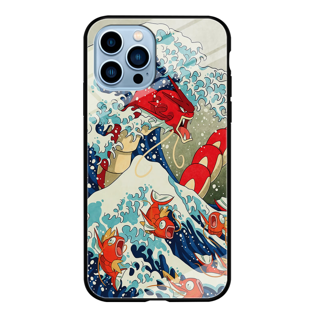 The Great Wave Gyarados iPhone 14 Pro Max Case-Phone Case-Tempered Glass Case-Altracase