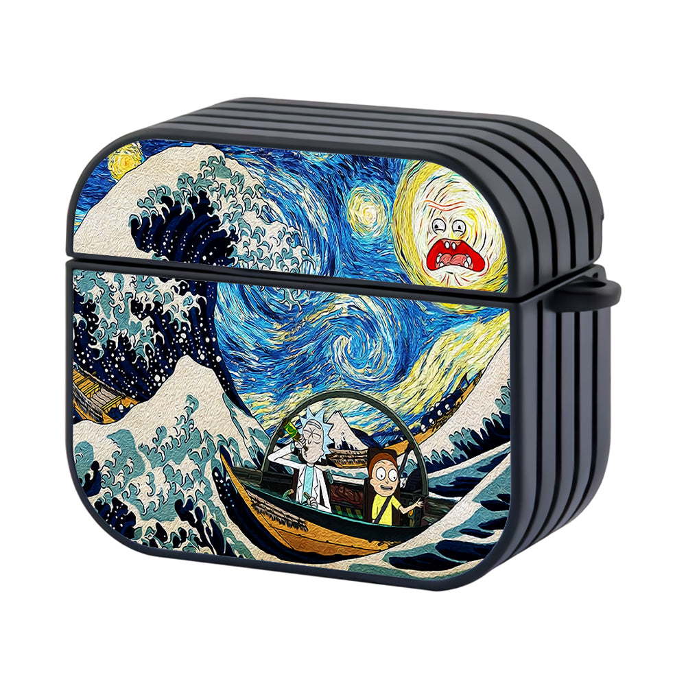 The Great Wave Rick and Morty Hard Plastic Case Cover For Apple Airpods 3 - AirPod Case - Altracase
