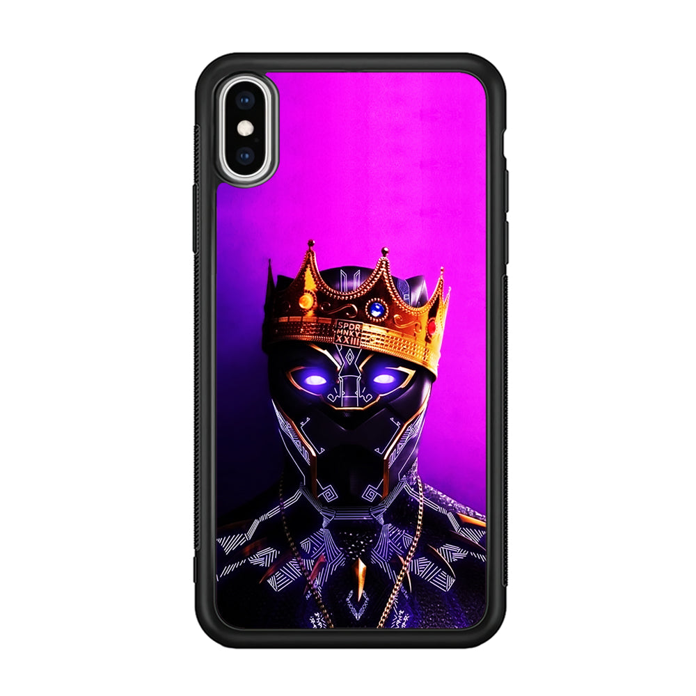 The King Black Panther iPhone Xs Case-Phone Case-Rubber Black (2D Case)-Altracase