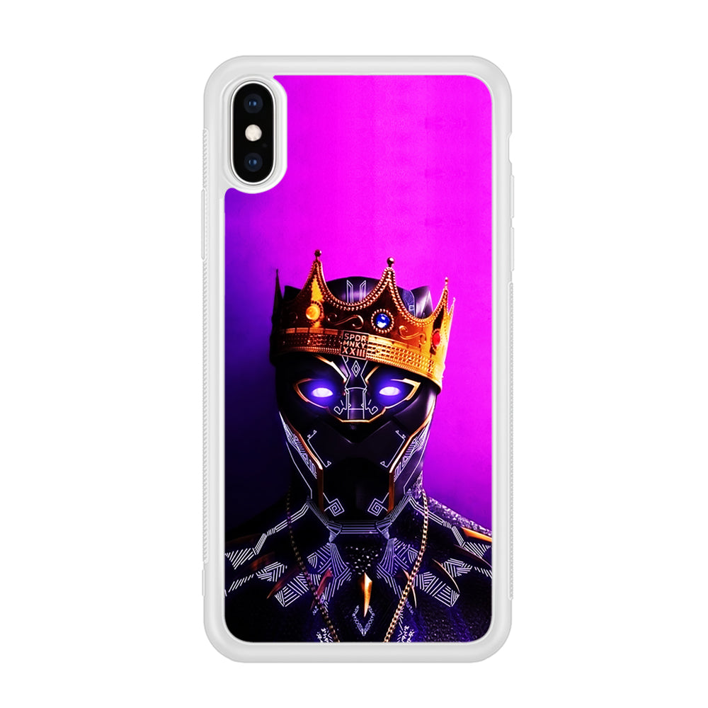 The King Black Panther iPhone Xs Case-Phone Case-Rubber White (2D Case)-Altracase