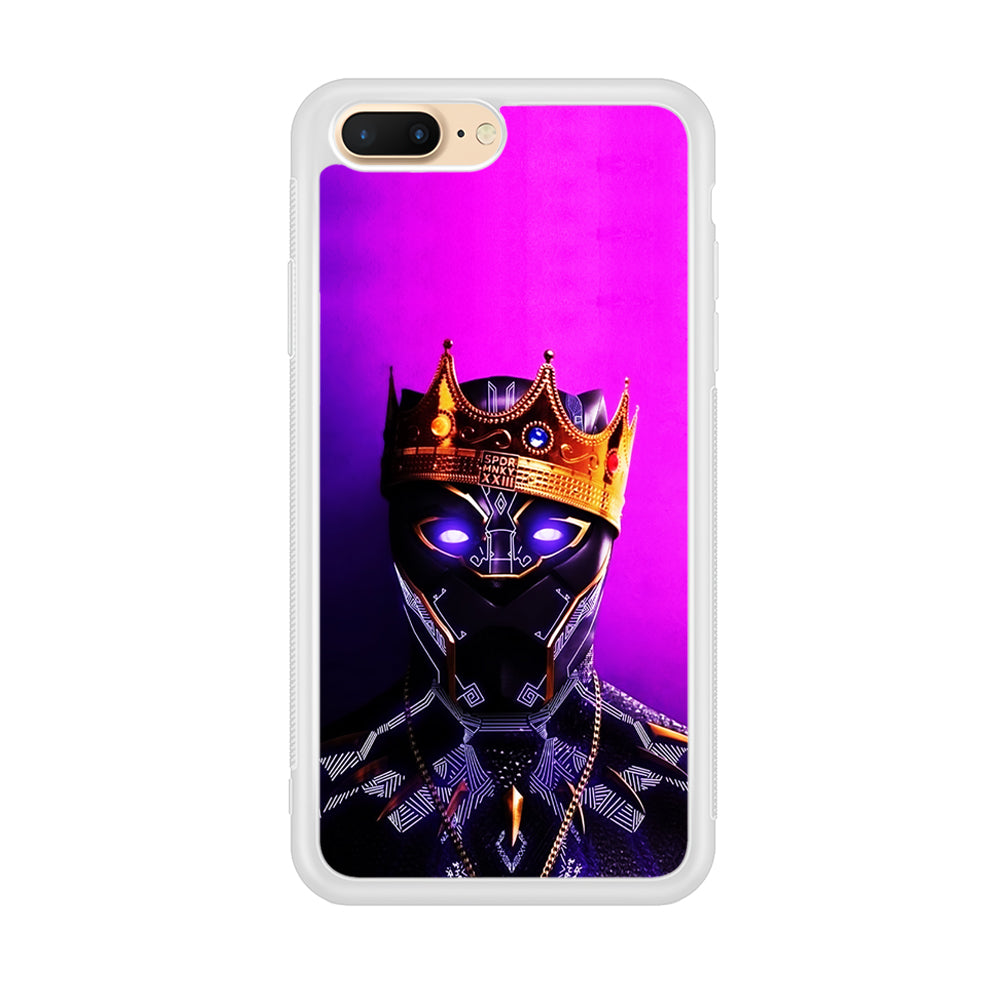 The King Black Panther iPhone 8 Plus Case-Phone Case-Rubber White (2D Case)-Altracase