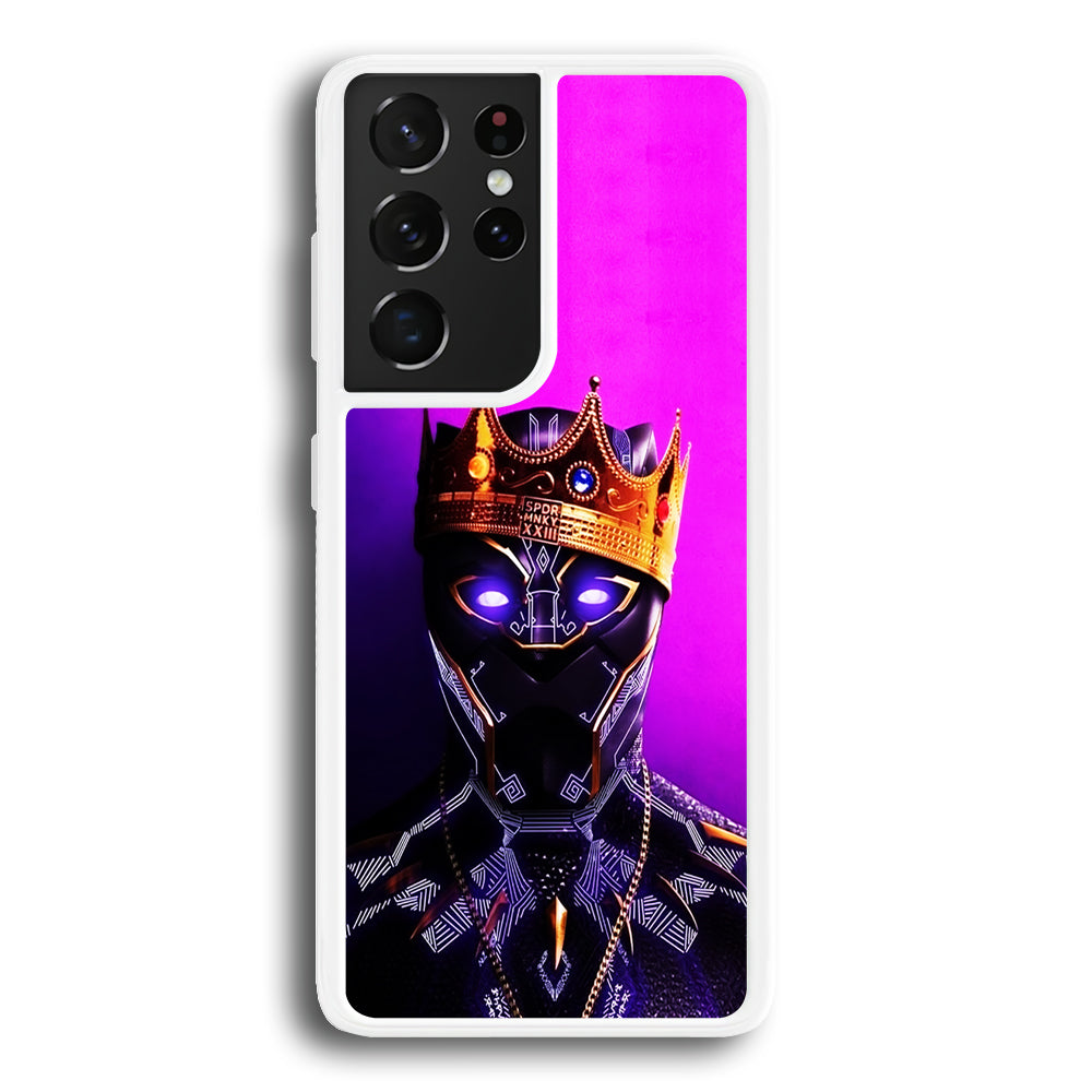 The King Black Panther Samsung Galaxy S21 Ultra Case-Phone Case-Rubber White (2D Case)-Altracase