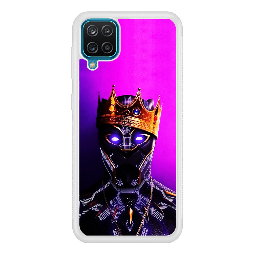 The King Black Panther Samsung Galaxy A12 Case-Phone Case-Rubber White (2D Case)-Altracase