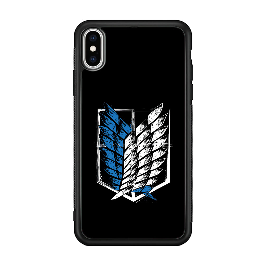 The Logo of the Survey Corps iPhone Xs Case-Phone Case-Rubber Black (2D Case)-Altracase