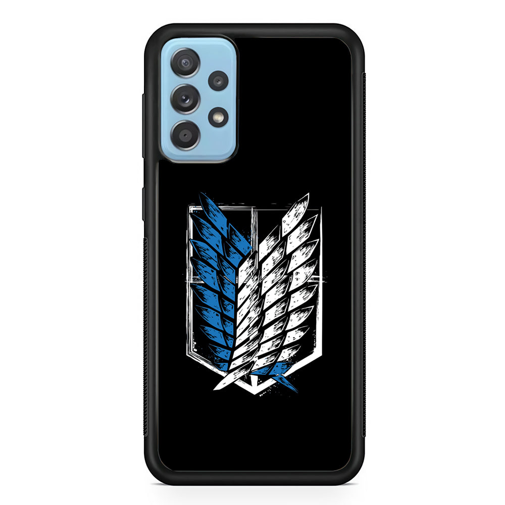 The Logo of the Survey Corps Samsung Galaxy A72 Case-Phone Case-Rubber Black (2D Case)-Altracase