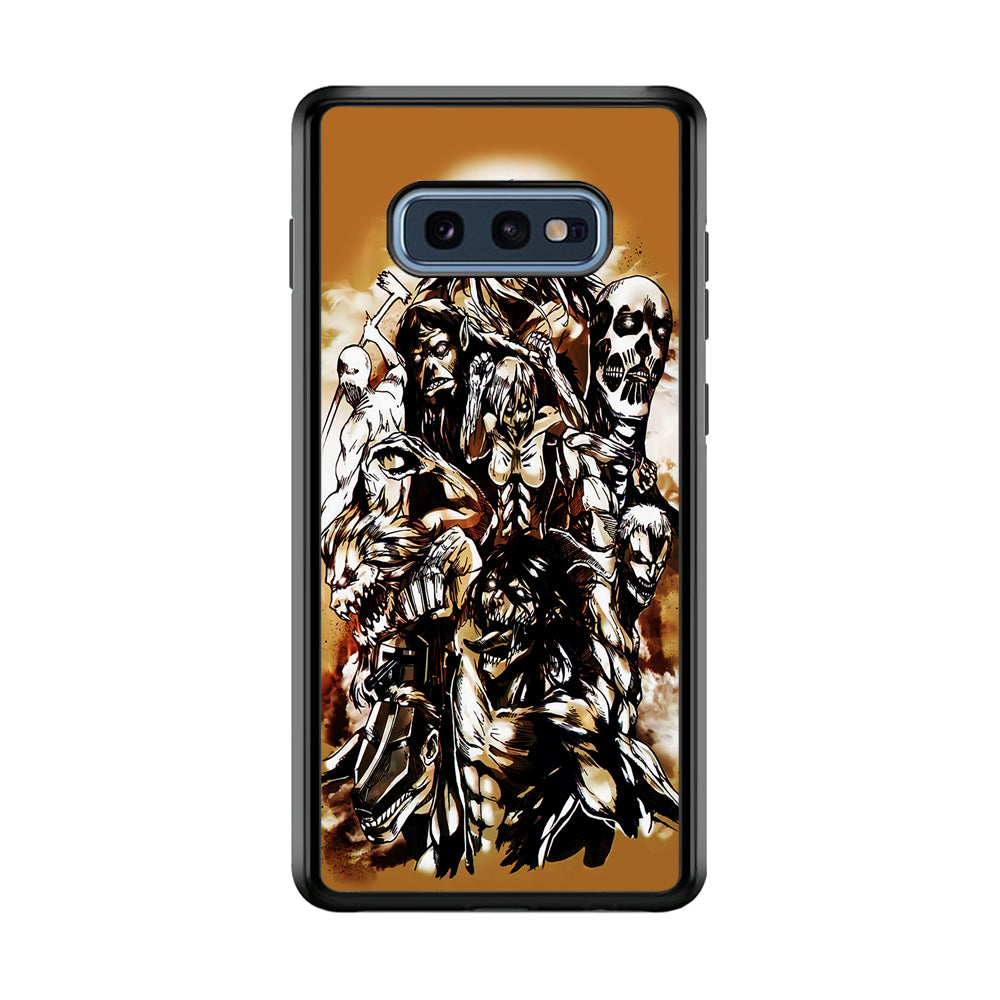 The Nine Titan Shingeki No Kyojin Samsung Galaxy S10E Case-Phone Case-Rubber Black (2D Case)-Altracase