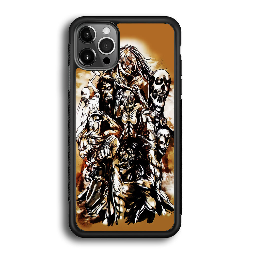 The Nine Titan Shingeki No Kyojin iPhone 12 Pro Max Case-Phone Case-Rubber Black (2D Case)-Altracase
