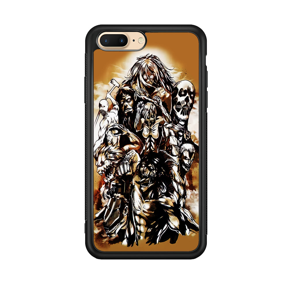 The Nine Titan Shingeki No Kyojin iPhone 8 Plus Case-Phone Case-Rubber Black (2D Case)-Altracase