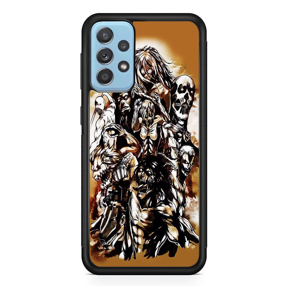The Nine Titan Shingeki No Kyojin Samsung Galaxy A72 Case-Phone Case-Rubber Black (2D Case)-Altracase