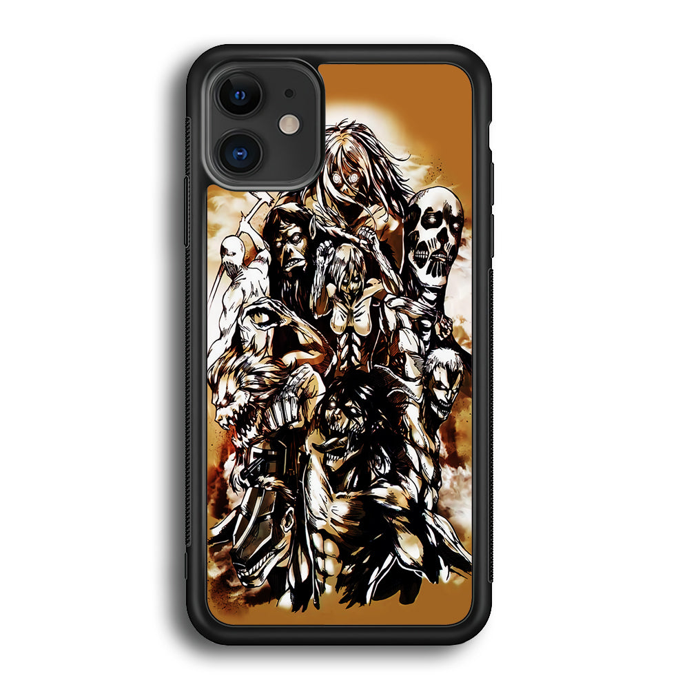 The Nine Titan Shingeki No Kyojin iPhone 12 Mini Case-Phone Case-Rubber Black (2D Case)-Altracase