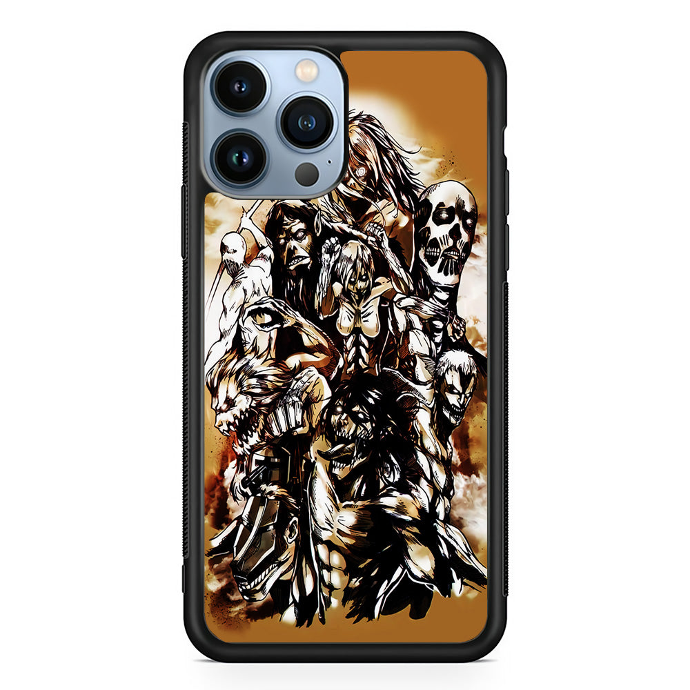 The Nine Titan Shingeki No Kyojin iPhone 15 Pro Max Case-Phone Case-Rubber Black (2D Case)-Altracase