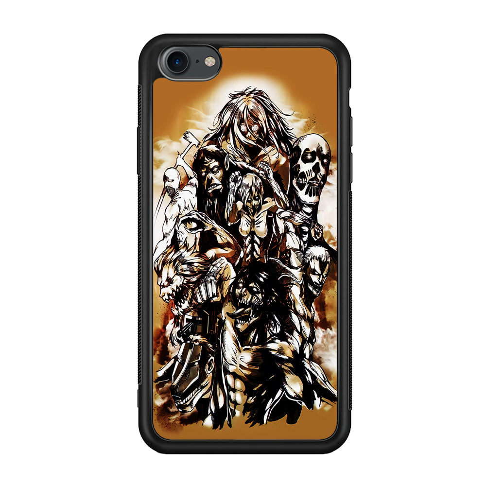 The Nine Titan Shingeki No Kyojin iPhone SE 2020 Case-Phone Case-Rubber Black (2D Case)-Altracase