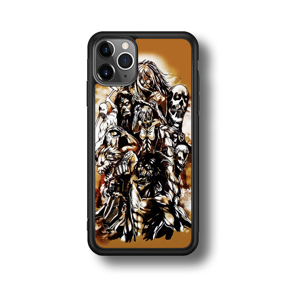 The Nine Titan Shingeki No Kyojin iPhone 11 Pro Max Case-Phone Case-Rubber Black (2D Case)-Altracase