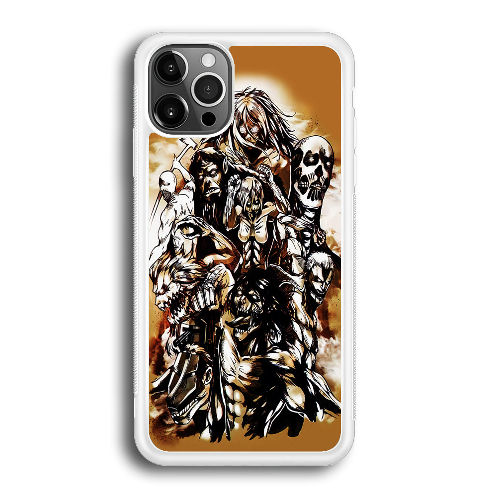 The Nine Titan Shingeki No Kyojin iPhone 12 Pro Max Case-Phone Case-Rubber White (2D Case)-Altracase