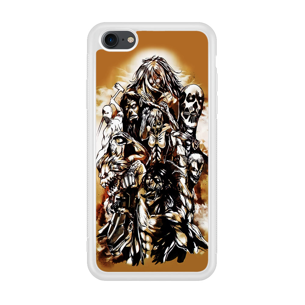 The Nine Titan Shingeki No Kyojin iPhone SE 2020 Case-Phone Case-Rubber White (2D Case)-Altracase