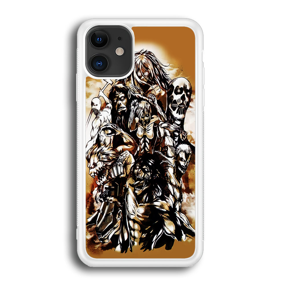 The Nine Titan Shingeki No Kyojin iPhone 12 Mini Case-Phone Case-Rubber White (2D Case)-Altracase