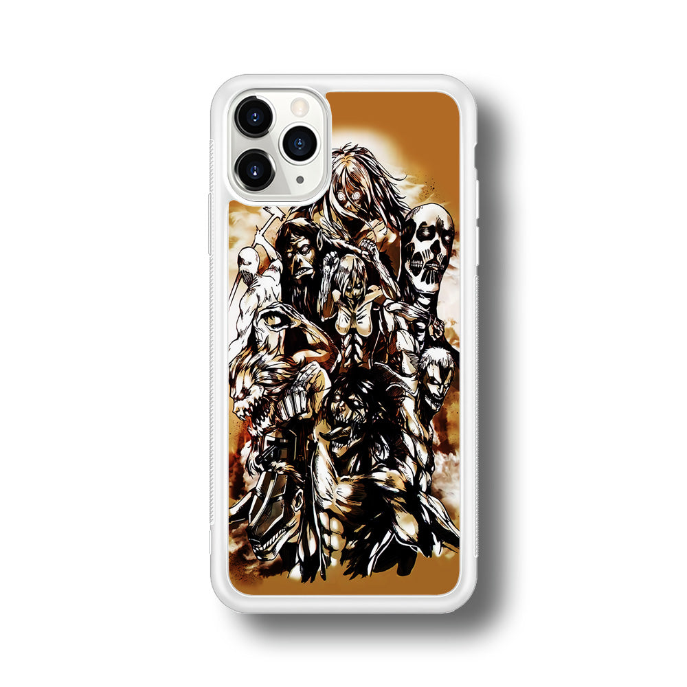The Nine Titan Shingeki No Kyojin iPhone 11 Pro Max Case-Phone Case-Rubber White (2D Case)-Altracase