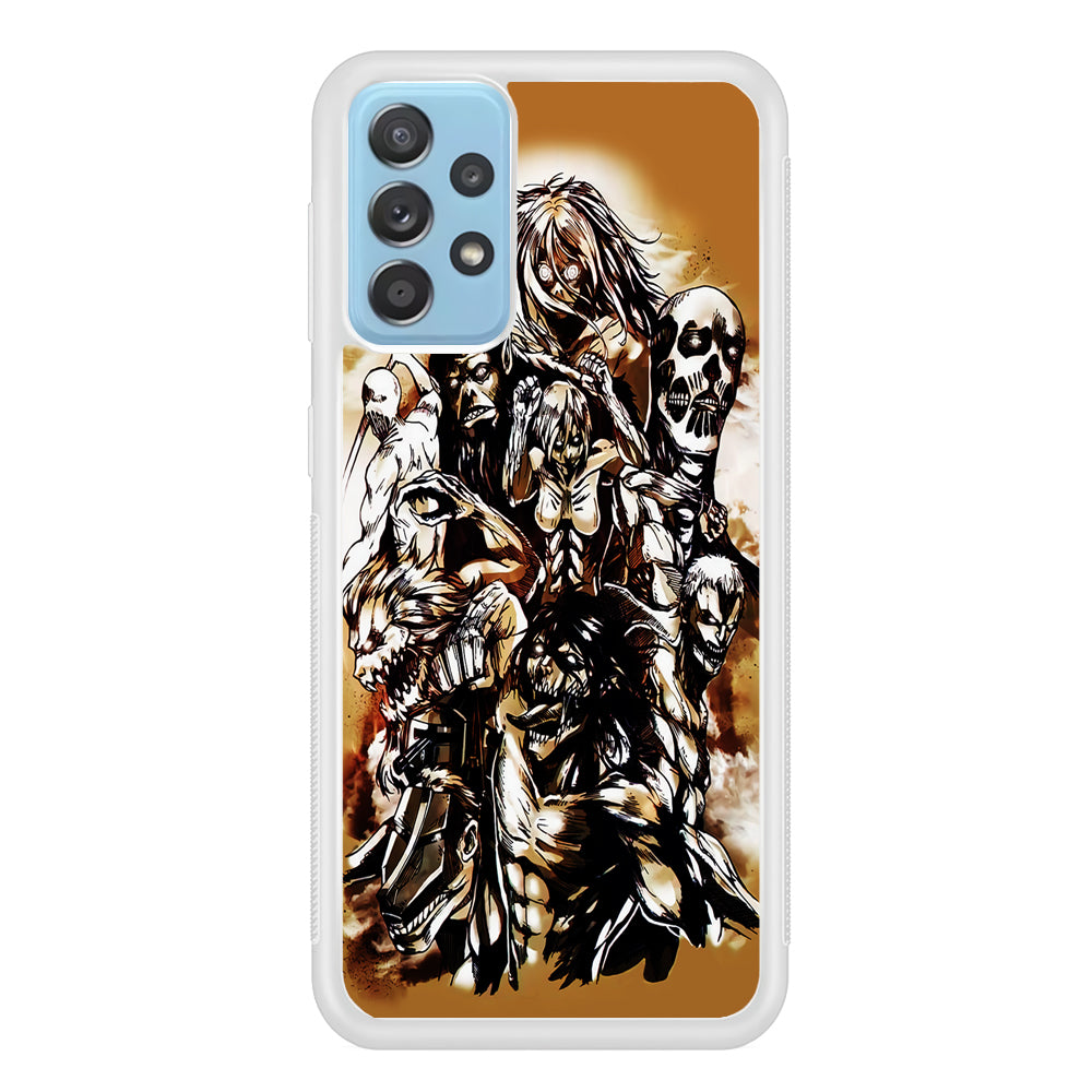 The Nine Titan Shingeki No Kyojin Samsung Galaxy A72 Case-Phone Case-Rubber White (2D Case)-Altracase