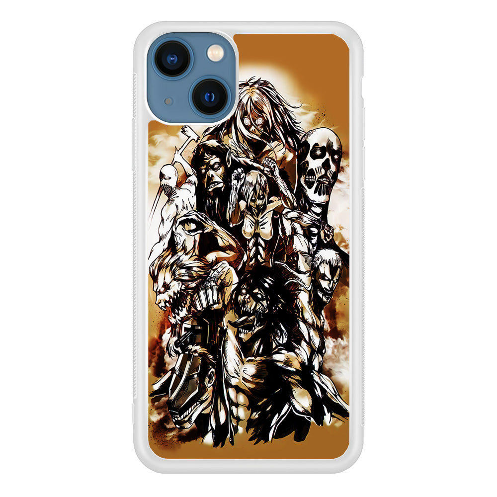 The Nine Titan Shingeki No Kyojin iPhone 13 Mini Case-Phone Case-Rubber White (2D Case)-Altracase
