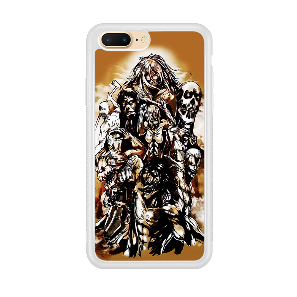 The Nine Titan Shingeki No Kyojin iPhone 8 Plus Case-Phone Case-Rubber White (2D Case)-Altracase
