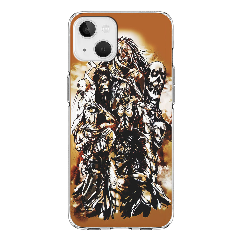 The Nine Titan Shingeki No Kyojin iPhone 13 Mini Case-Phone Case-Clear Soft Case-Altracase