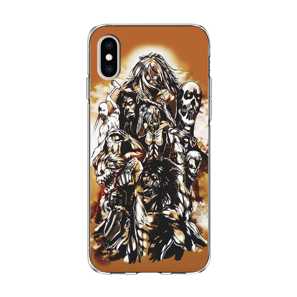 The Nine Titan Shingeki No Kyojin iPhone Xs Case-Phone Case-Clear Soft Case-Altracase