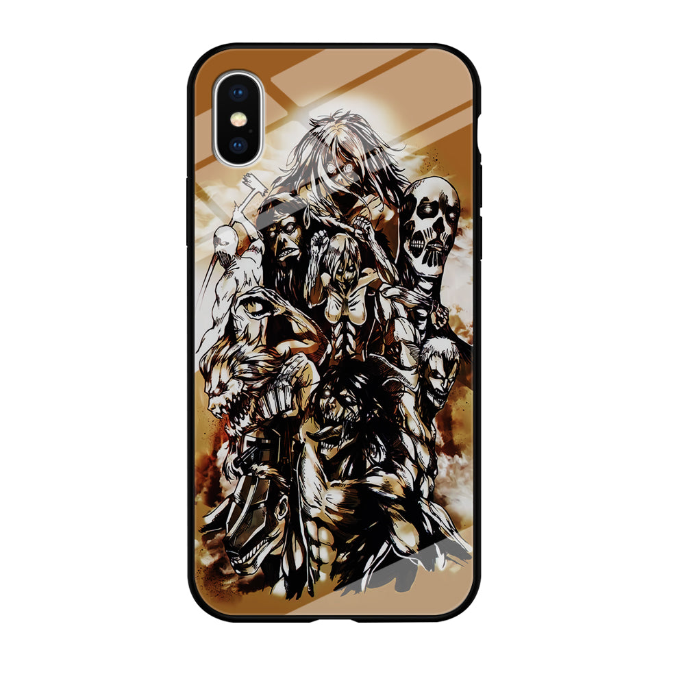 The Nine Titan Shingeki No Kyojin iPhone Xs Case-Phone Case-Tempered Glass Case-Altracase