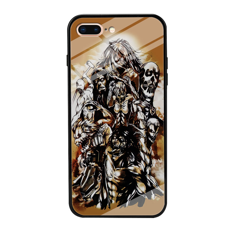 The Nine Titan Shingeki No Kyojin iPhone 8 Plus Case-Phone Case-Tempered Glass Case-Altracase