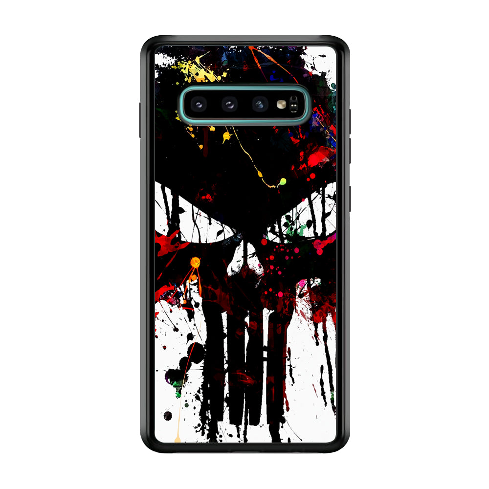 The Punisher Abstract Painting Samsung Galaxy S10 Case-Phone Case-Rubber Black (2D Case)-Altracase