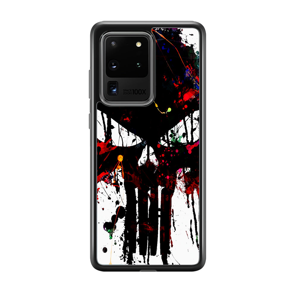 The Punisher Abstract Painting Samsung Galaxy S20 Ultra Case-Phone Case-Rubber Black (2D Case)-Altracase