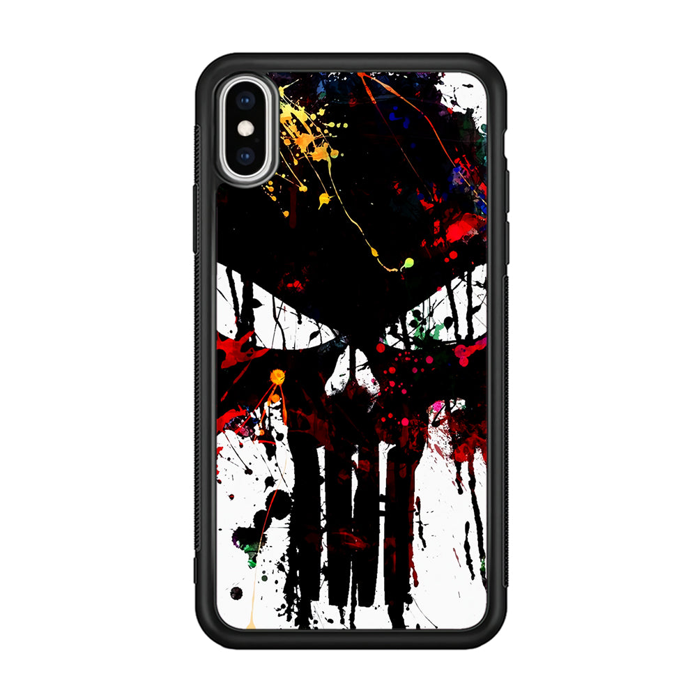 The Punisher Abstract Painting iPhone Xs Case-Phone Case-Rubber Black (2D Case)-Altracase