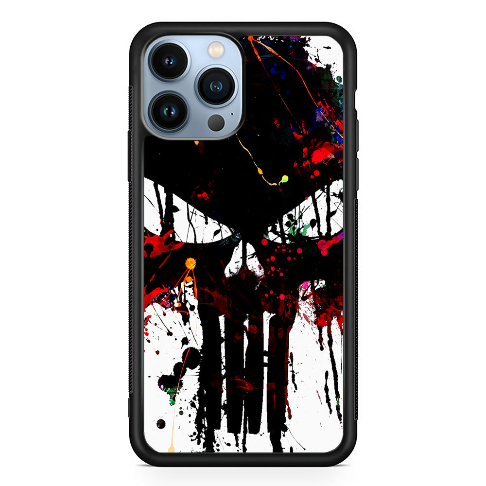 The Punisher Abstract Painting iPhone 15 Pro Case-Phone Case-Rubber Black (2D Case)-Altracase