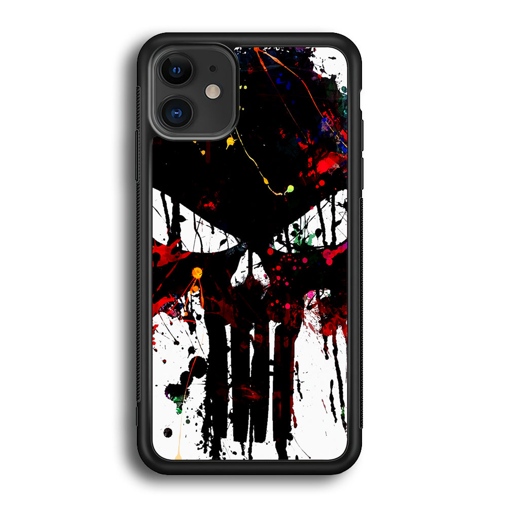 The Punisher Abstract Painting iPhone 12 Mini Case-Phone Case-Rubber Black (2D Case)-Altracase