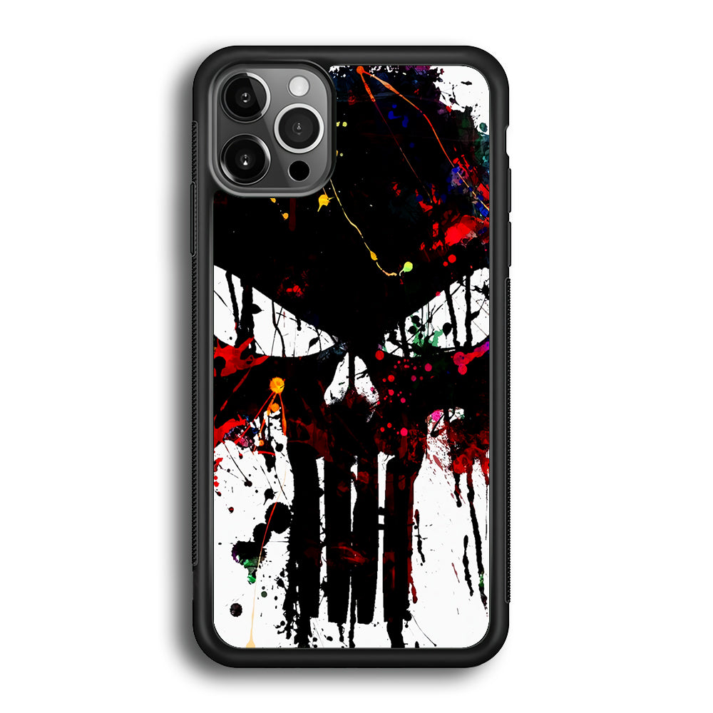The Punisher Abstract Painting iPhone 12 Pro Max Case-Phone Case-Rubber Black (2D Case)-Altracase