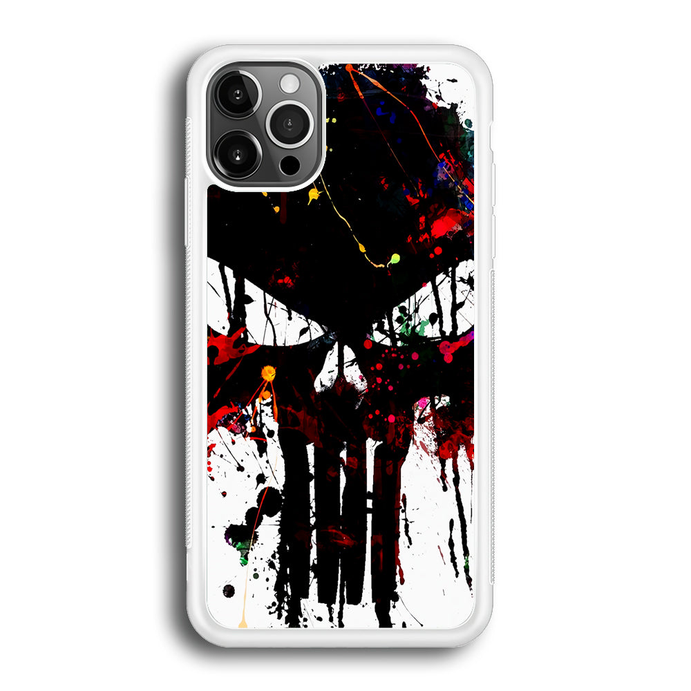 The Punisher Abstract Painting iPhone 12 Pro Max Case-Phone Case-Rubber White (2D Case)-Altracase