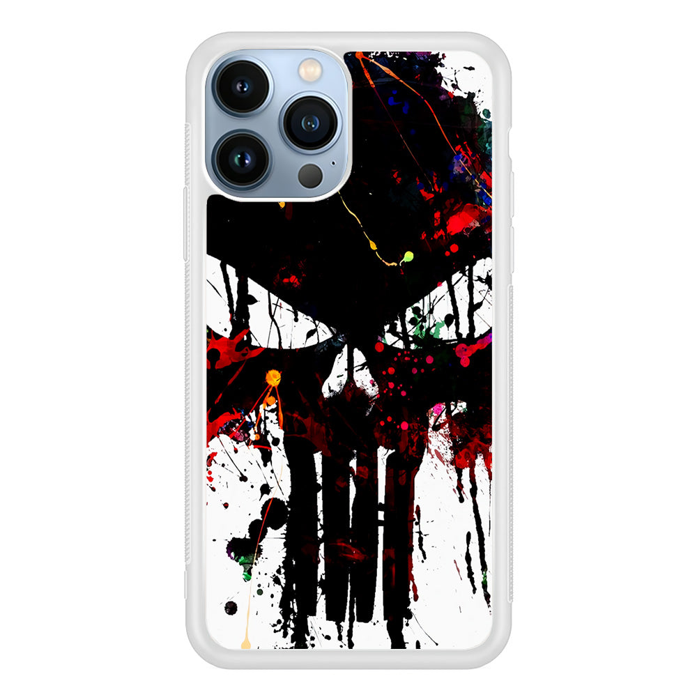 The Punisher Abstract Painting iPhone 15 Pro Case-Phone Case-Rubber White (2D Case)-Altracase