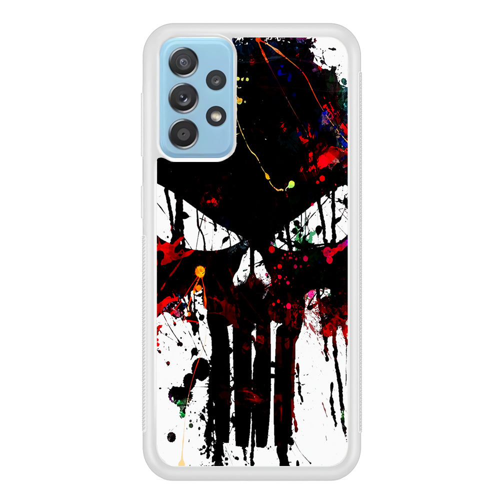 The Punisher Abstract Painting Samsung Galaxy A52 Case-Phone Case-Rubber White (2D Case)-Altracase