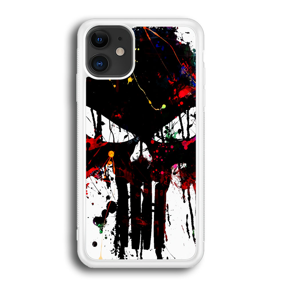 The Punisher Abstract Painting iPhone 12 Mini Case-Phone Case-Rubber White (2D Case)-Altracase